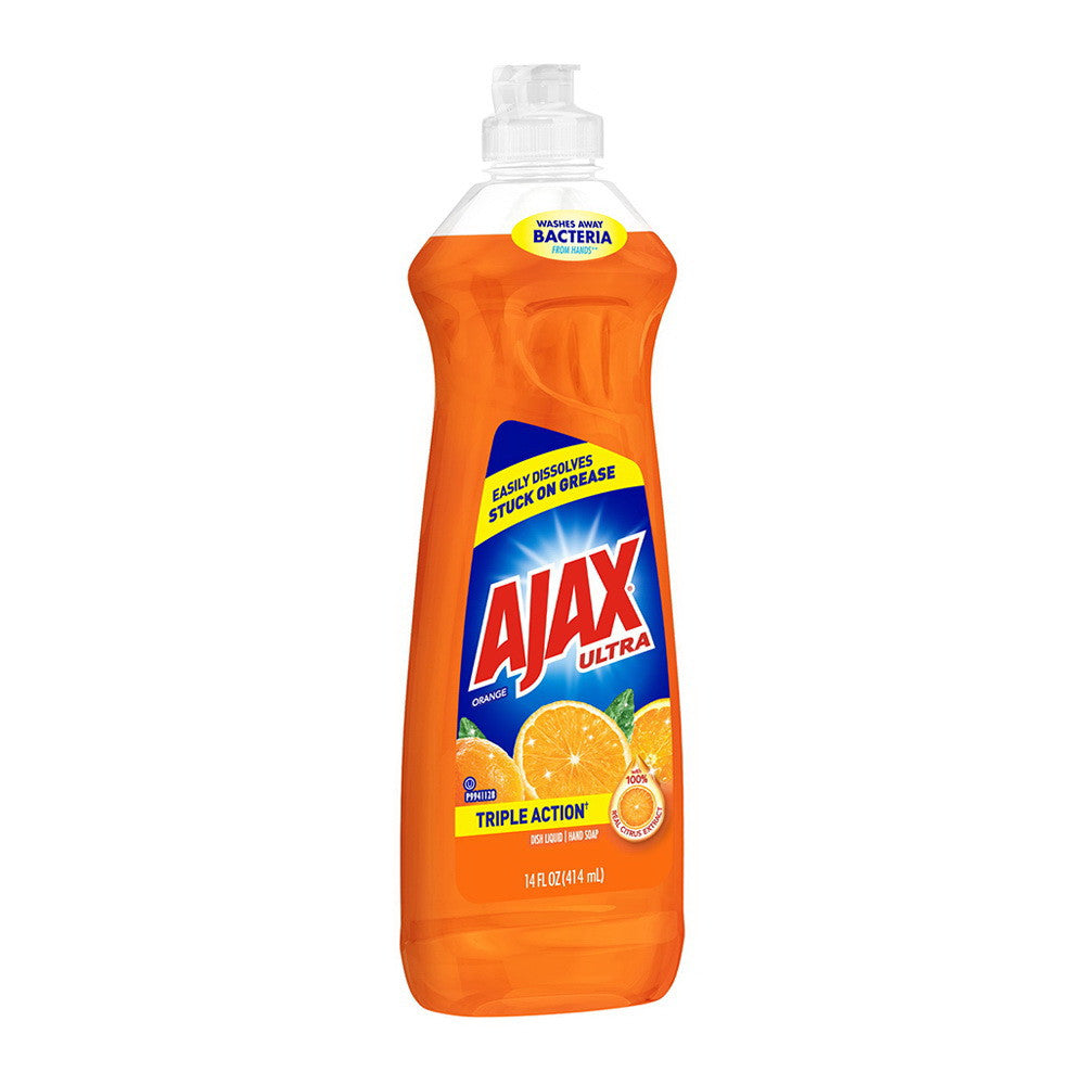 Ajax Ultra Triple Action Liquid Dish Soap, Orange Scent, 14 Oz